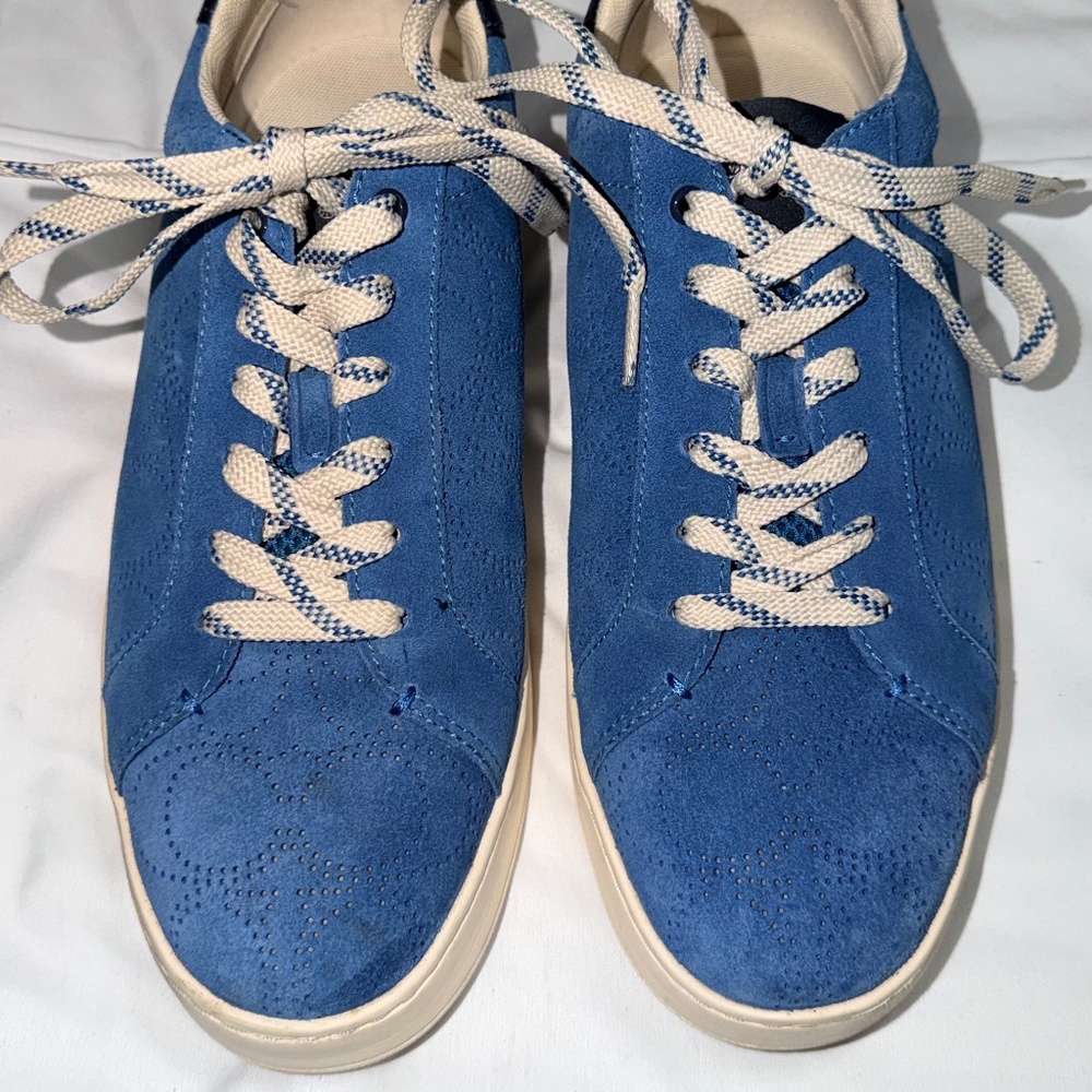 Coach Mens Clip Perforated Low Top Sneaker Size 9D Color Bright/Cobalt G5111